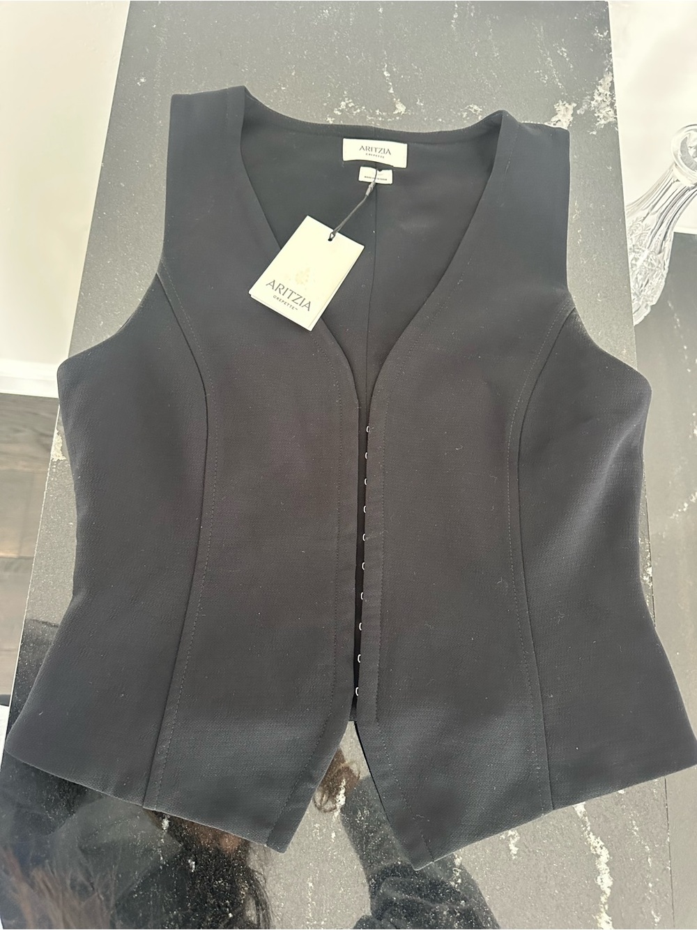 Aritzia Black Sleeveless Tailored Vest